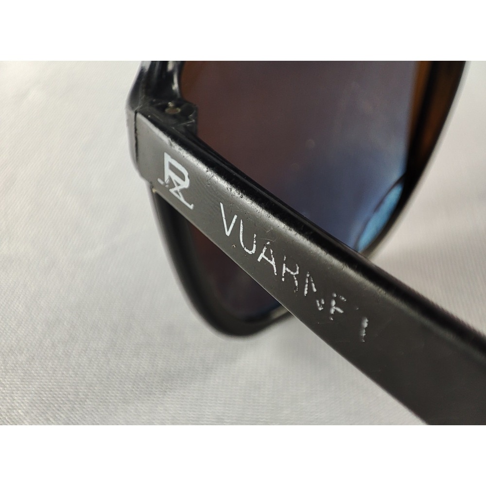 Rare VTG Vuarnet France Nylon Black Square Sunglasses Double Gradient Amber Lens - Picture 7 of 9